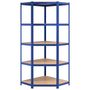 Voir la diapositive 4 : VIDAXL Etagere d'angle a 5 niveaux Bleu Acier et bois d'ingenierie