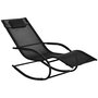 Voir la diapositive 1 : OUTSUNNY Chaise longue à bascule - rocking chair design - tétière, accoudoirs, assise dossier ergonomique - métal époxy textilène noir