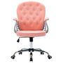 Voir la diapositive 3 : VIDAXL Chaise de bureau pivotante Rose Similicuir