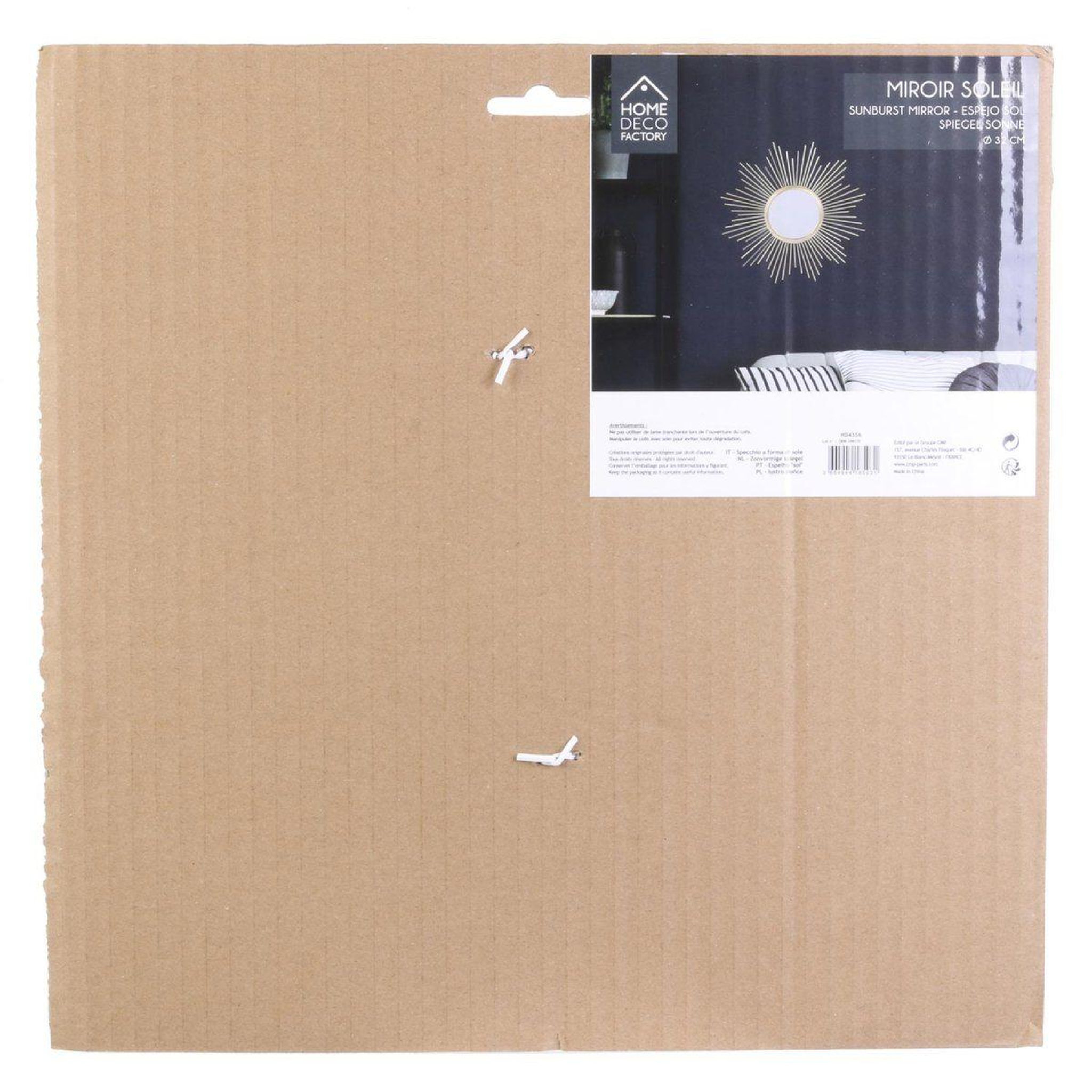 Voir la diapositive 6 : The Home Deco Factory Miroir Mural  Soleil  32cm Or