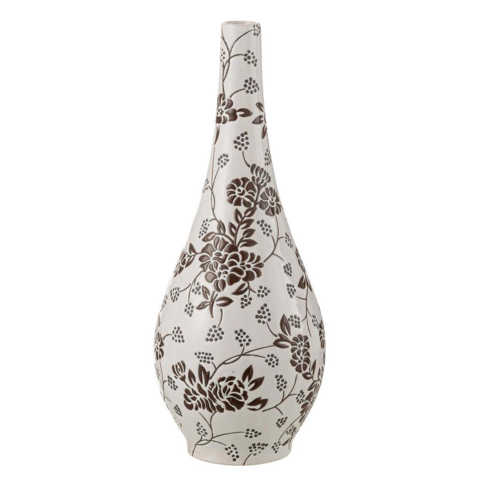 J-LINE Vase poire en porcelaine  zen  43cm noir & blanc