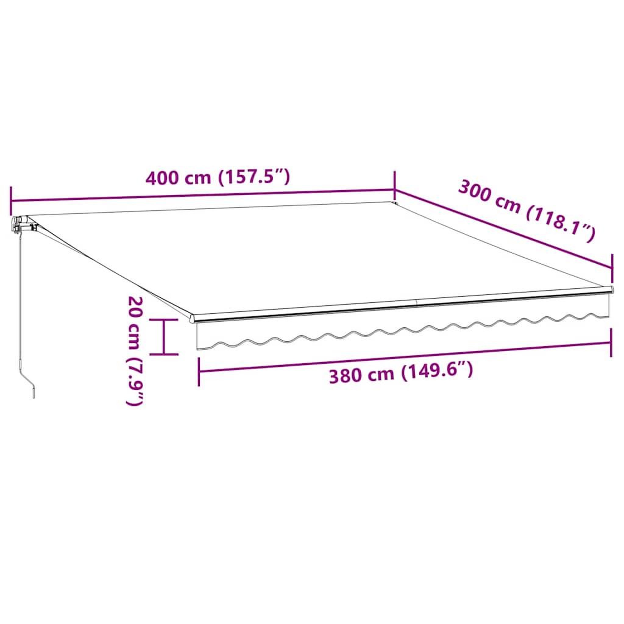 Voir la diapositive 6 : VIDAXL Auvent retractable automatique bordeaux 400x300 cm