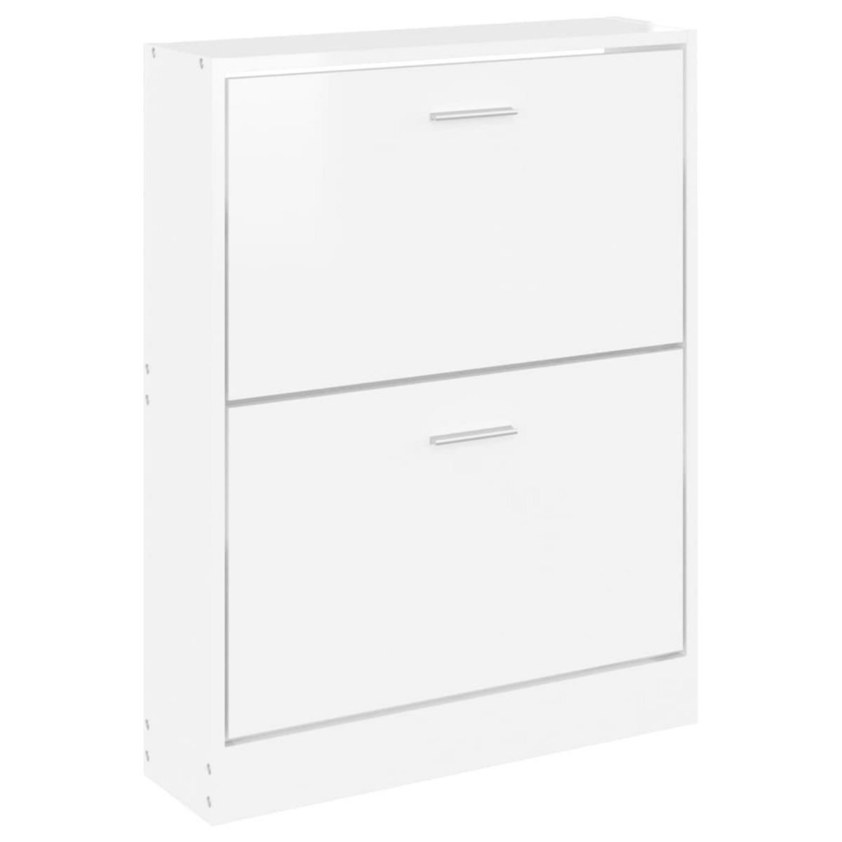 VIDAXL Armoire a chaussure Blanc brillant 59x17x81 cm Bois ingenierie