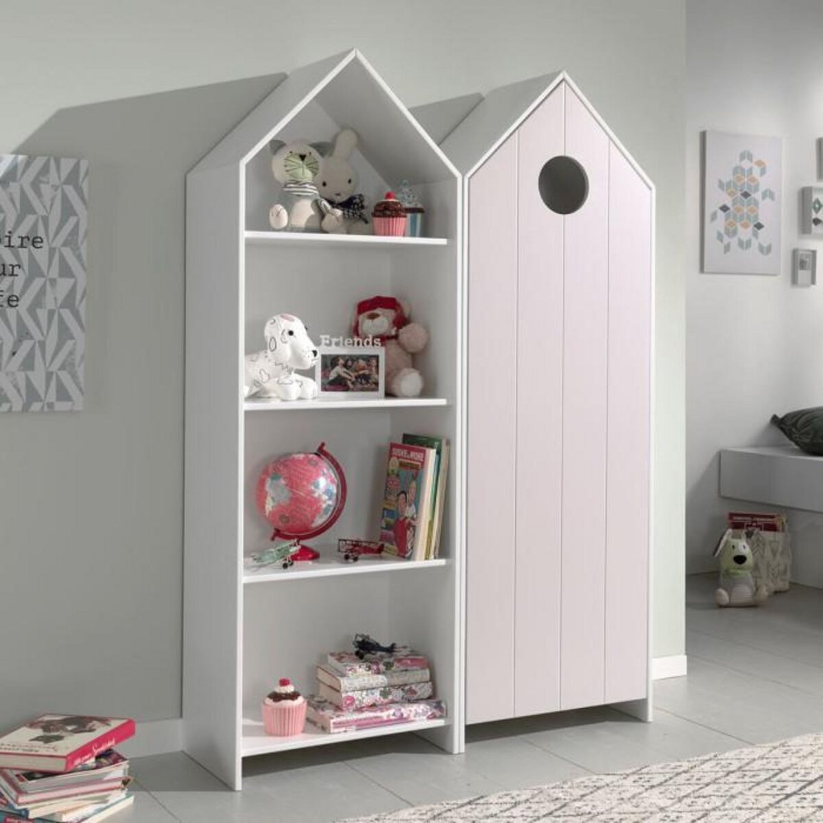 Paris Prix Pack - Étagère & Armoire 4 Niveaux  Casami  171cm Blanc & Rose