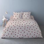 Dourev Housse de couette 240x220 + 2 taies flanelle 100% coton