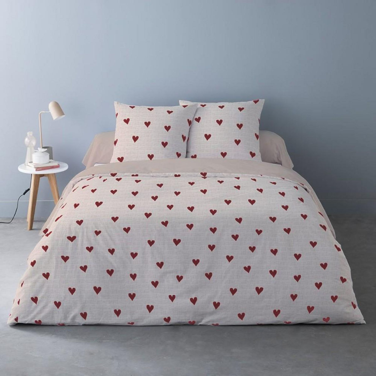 Dourev Housse de couette 240x220 + 2 taies flanelle 100% coton