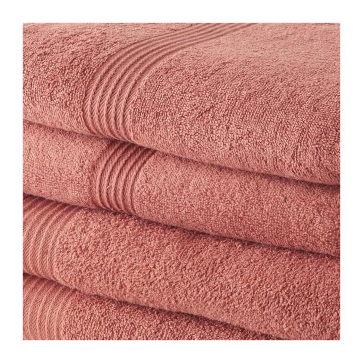 Today TODAY Lot de 2 Serviettes de Bain 50x100 cm + 2 Draps de Bain 70x130 cm Terracotta 100% coton