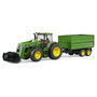 Voir la diapositive 1 : BRUDER BRU Tracteur John Deere 7930 + fourche et remorque double niveau