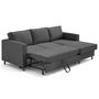 Voir la diapositive 2 : LISA DESIGN Jake - canapé d'angle droit 4 places convertible avec coffre en tissu velours relief