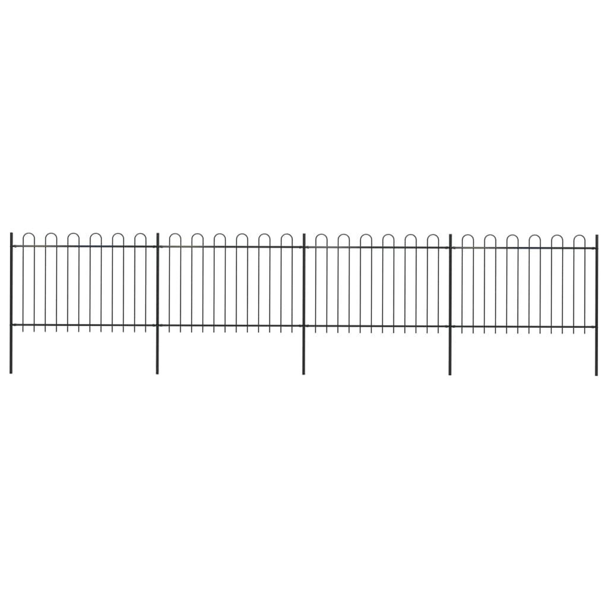 Voir la diapositive 1 : VIDAXL Cloture de jardin avec dessus en cerceau Acier 6,8 x 1,2 m Noir