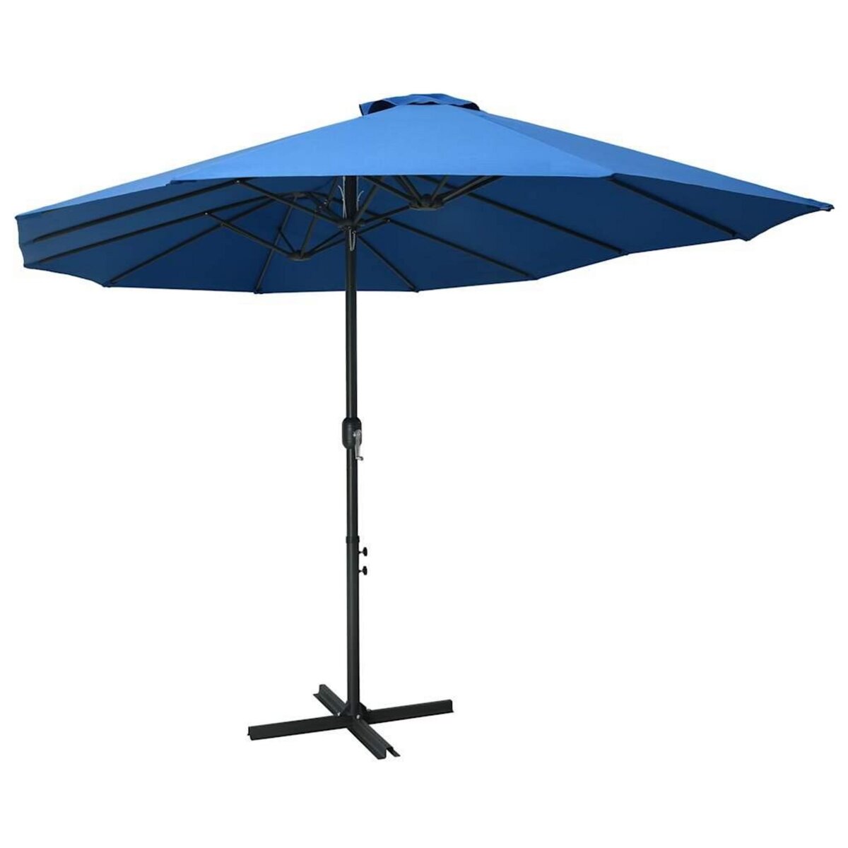 VIDAXL Parasol d'exterieur et poteau en aluminium 460x270 cm Bleu