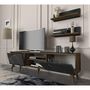 Voir la diapositive 4 : TOILINUX Meuble TV design marbré Ayden - L. 150 x H. 40 cm - Marron noix