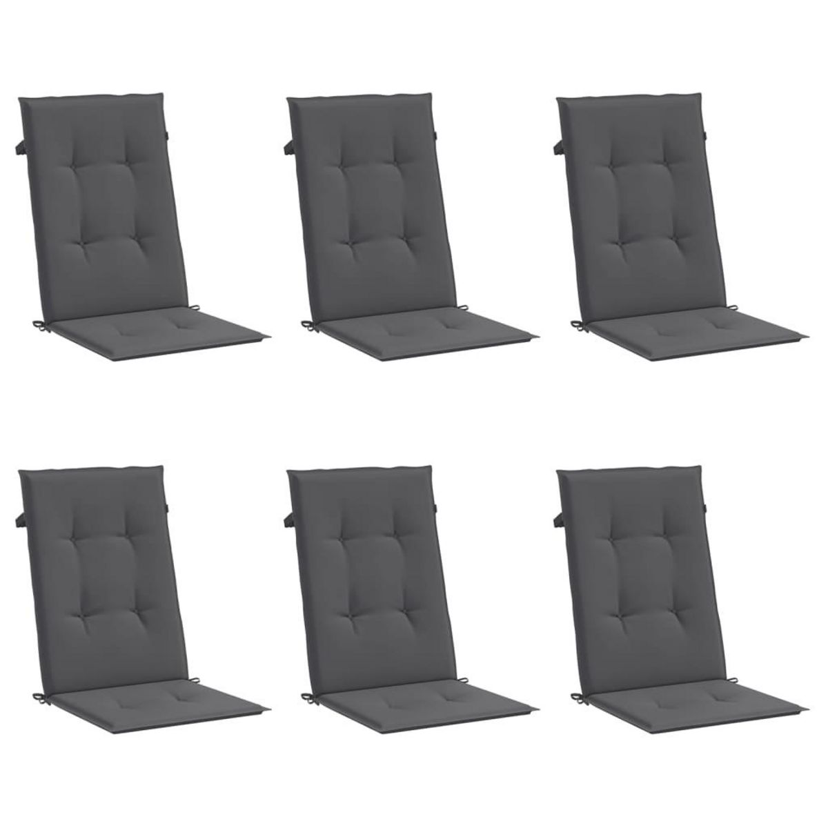 VIDAXL Coussins de chaise de jardin a dossier haut lot de 6 anthracite