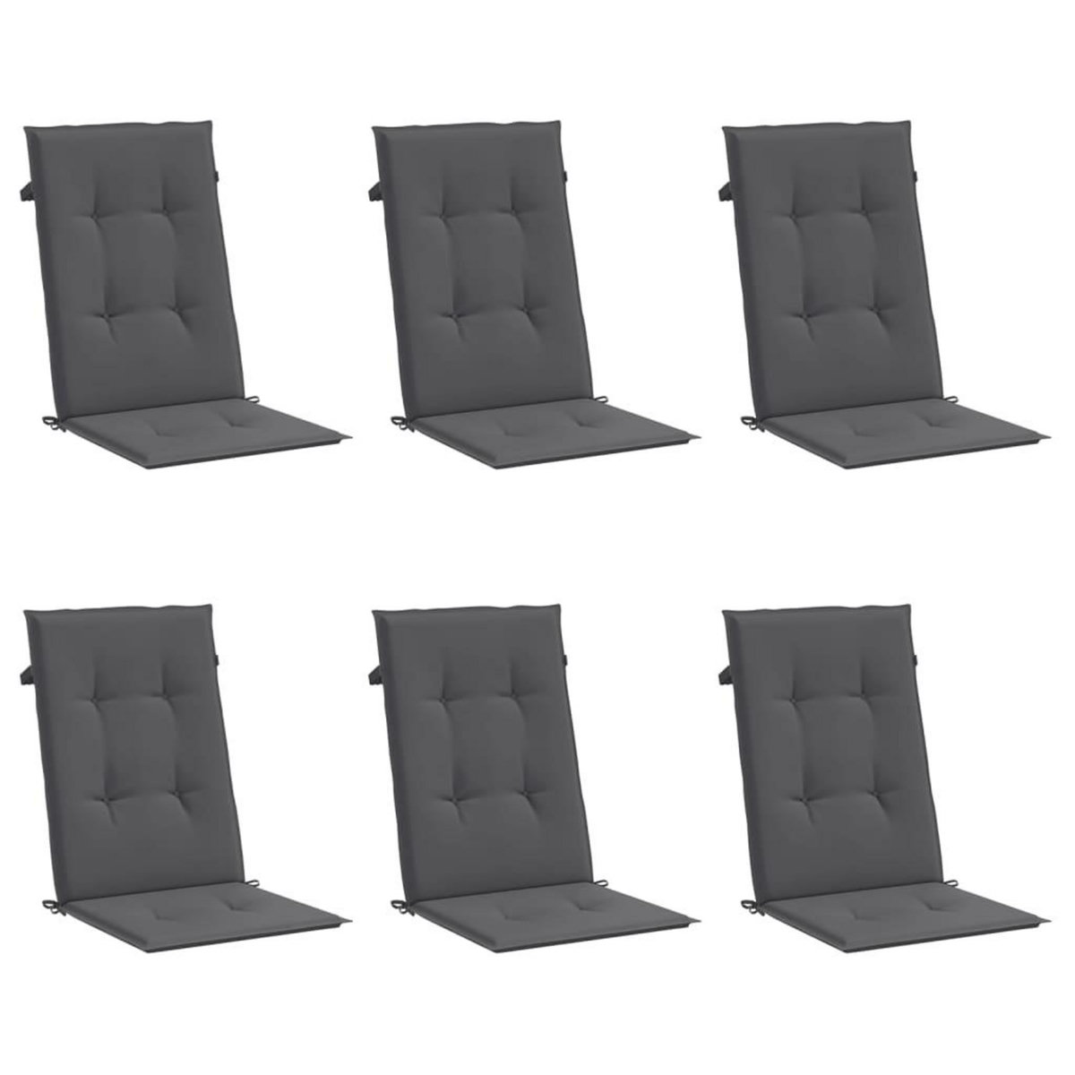 VIDAXL Coussins de chaise de jardin a dossier haut lot de 6 anthracite