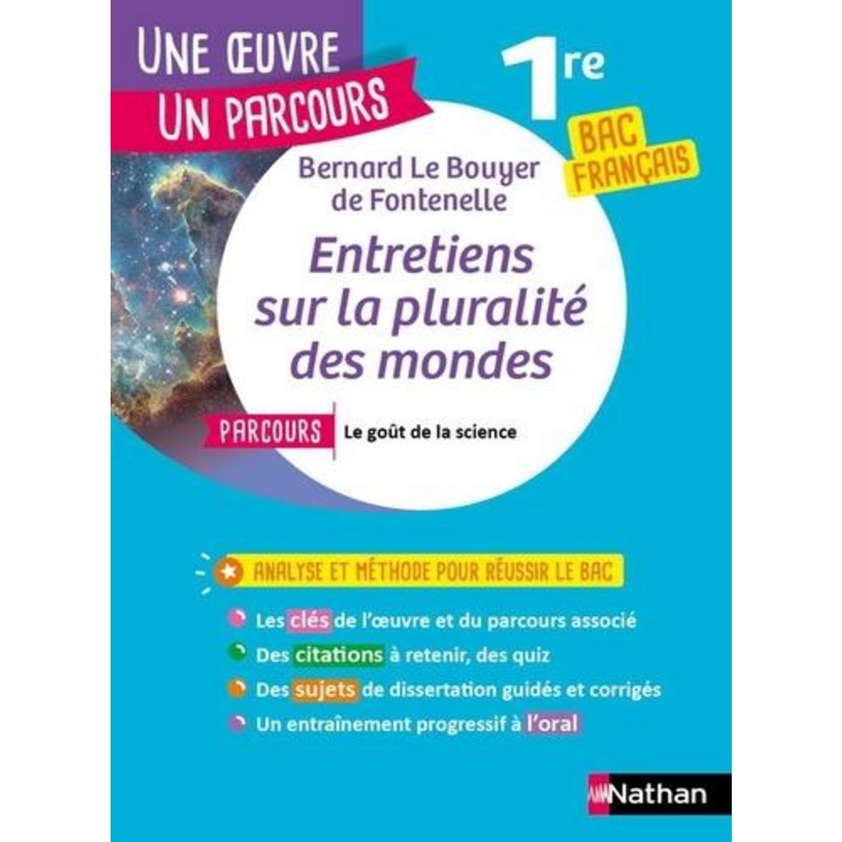 ENTRETIENS SUR LA PLURALITE DES MONDES. PARCOURS  LE GOUT DE LA SCIENCE  BAC FRANCAIS 1RE, Fontenelle Bernard de
