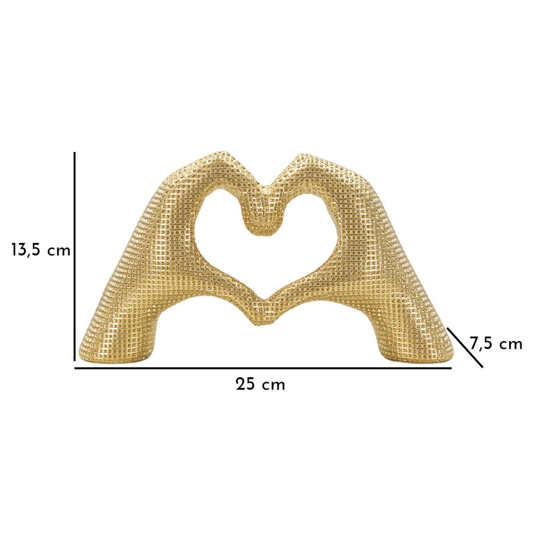 Voir la diapositive 5 : Paris Prix Mains cœur déco  lover  25cm or