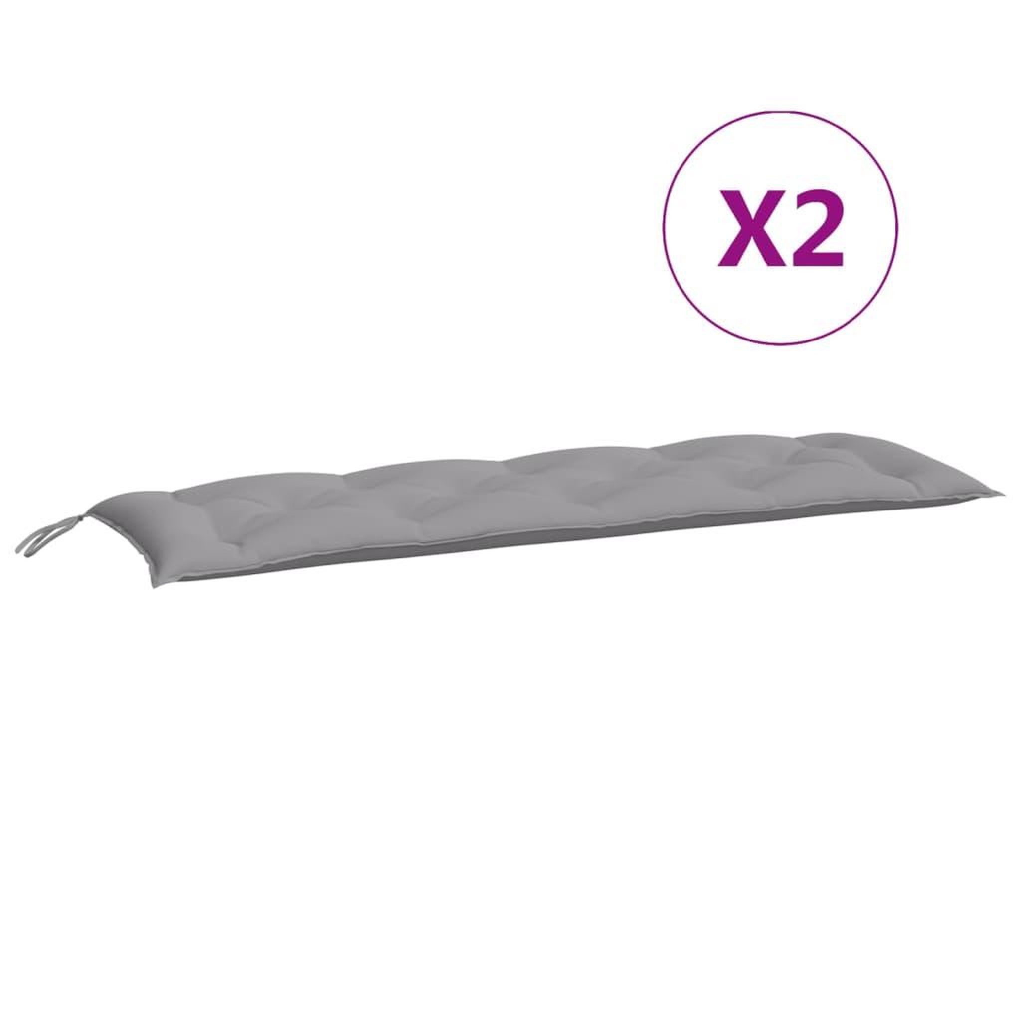 Voir la diapositive 5 : VIDAXL Coussins de banc jardin lot de 2 gris 150x50x7 cm tissu Oxford