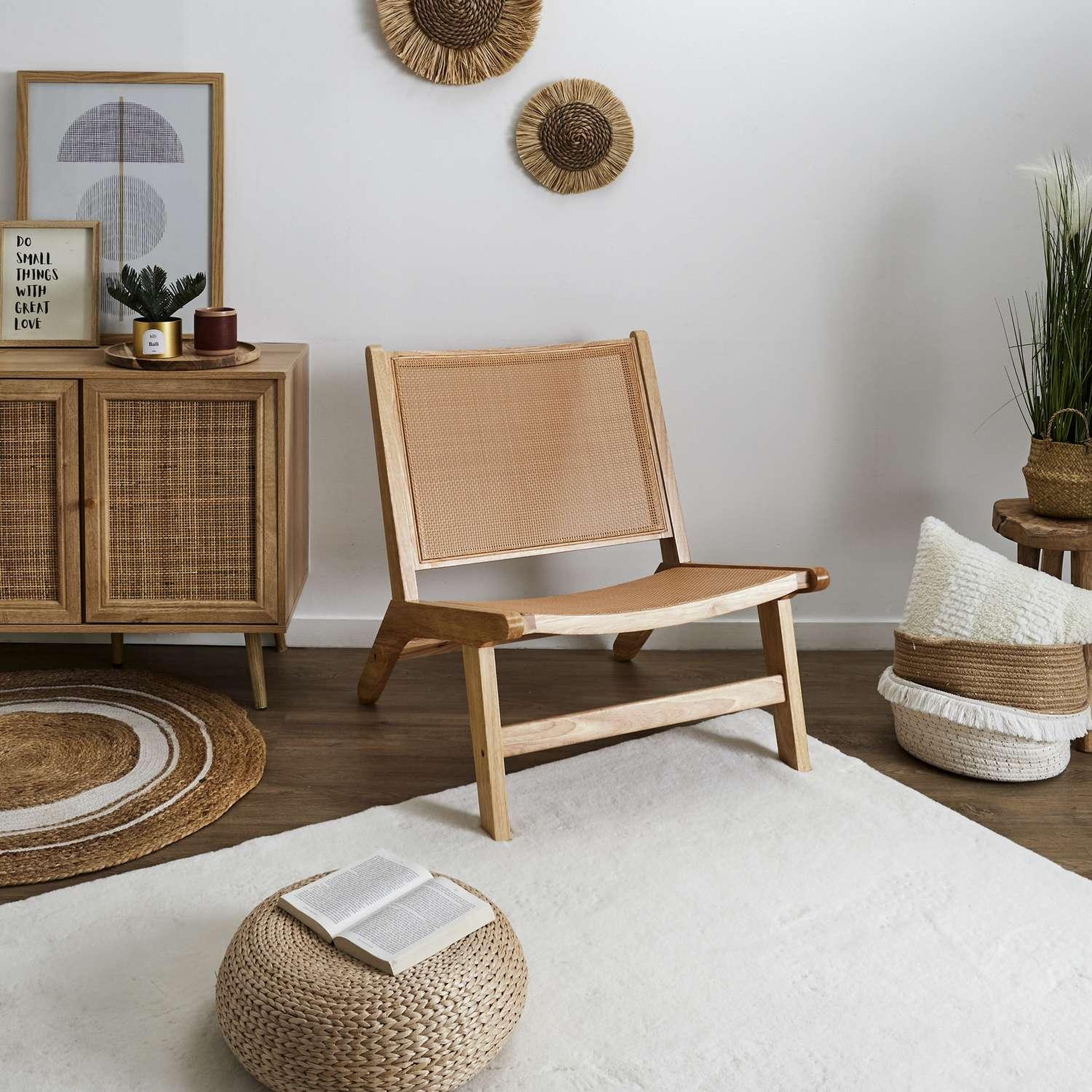 Voir la diapositive 6 : The Home Deco Factory Fauteuil bali en cannage - marron