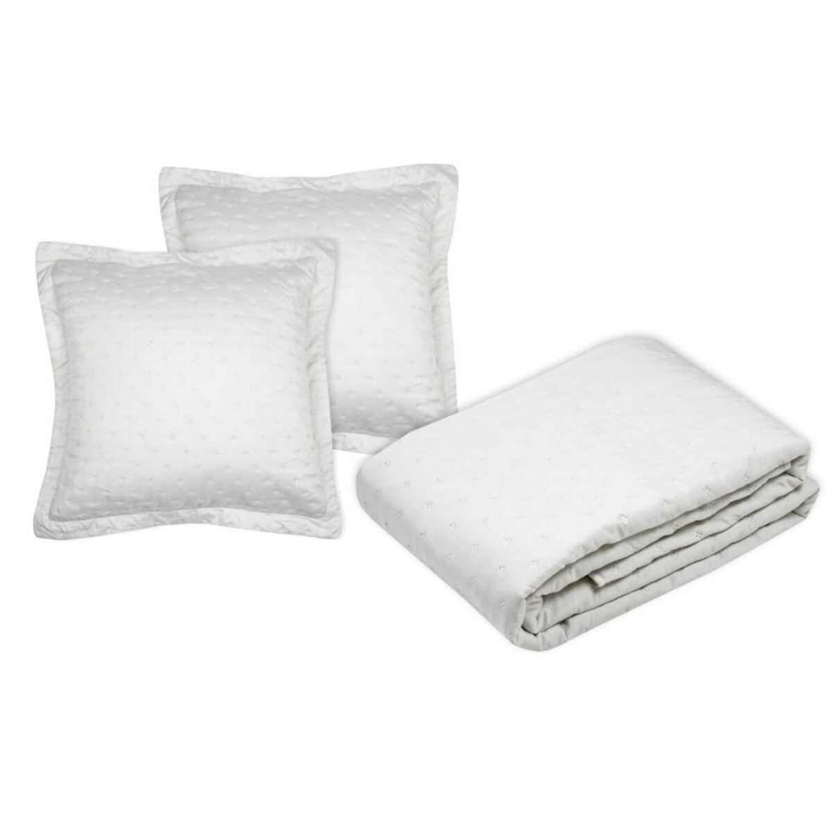 Lovely Casa Couvre lit boutis réversible 240x220 avec 2 taies coloris naturel