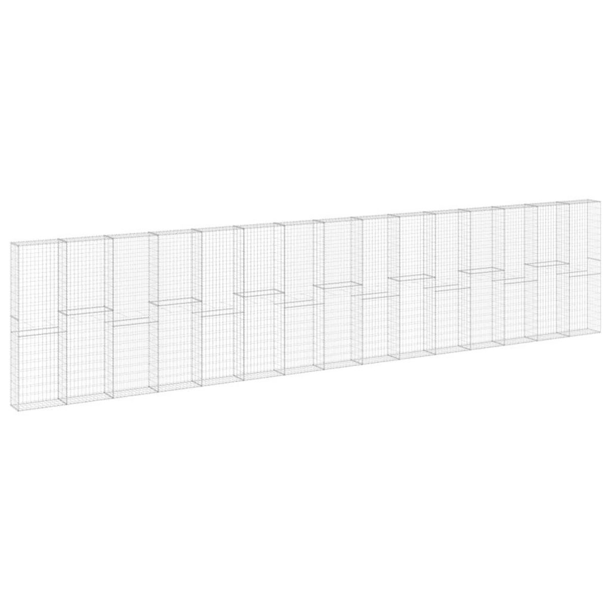 VIDAXL Mur en gabion avec couvercles Acier galvanise 900x30x200 cm