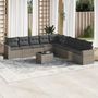 Voir la diapositive 1 : VIDAXL Salon de jardin avec coussins 10 pcs gris resine tressee