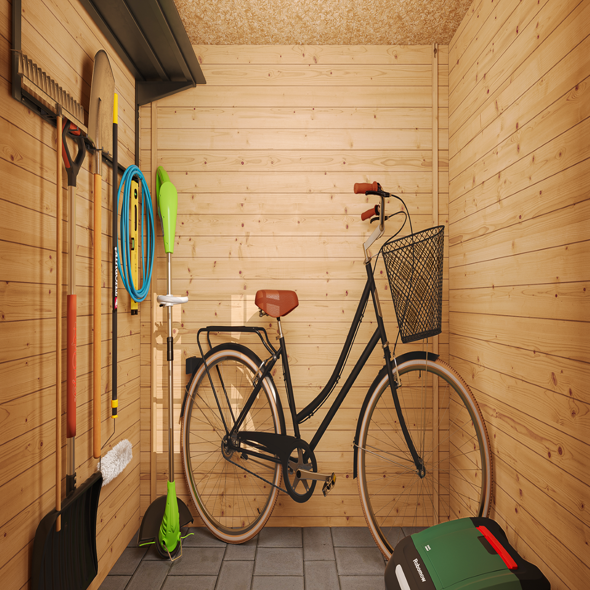 Voir la diapositive 5 : TIMBELA Abri de Jardin en Bois 2,63 m², Cabanon Jardin Exterieur à Outils et Velo avec Fenêtres M310