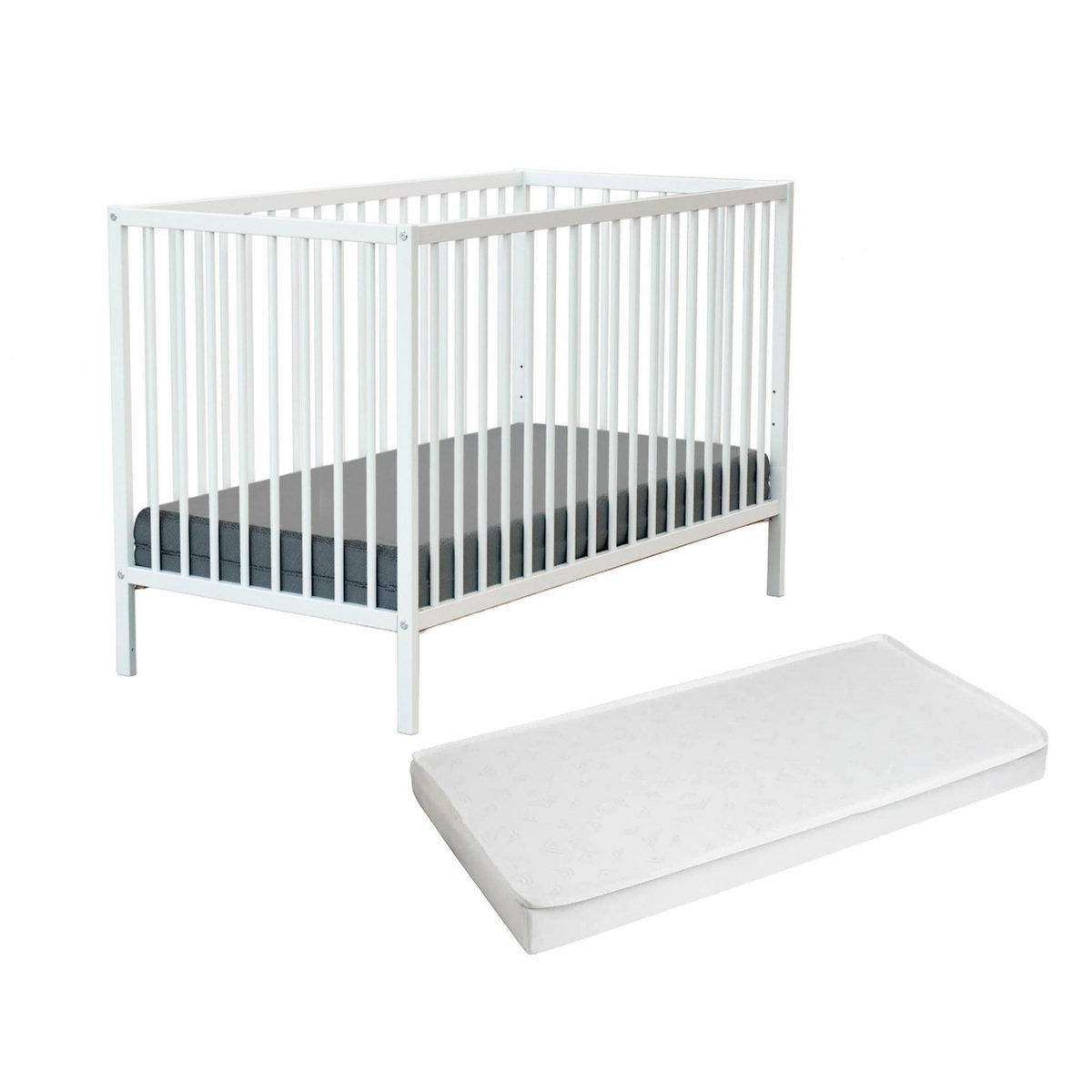 WEBABY Lit bébé en bois avec matelas