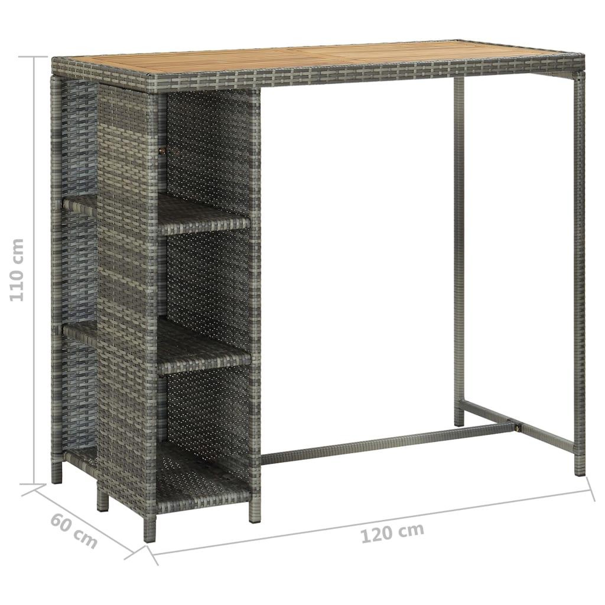 Voir la diapositive 6 : VIDAXL Ensemble de bar de jardin 5 pcs et coussins resine tressee gris