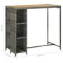 Voir la diapositive 6 : VIDAXL Ensemble de bar de jardin 5 pcs et coussins Resine tressee Gris