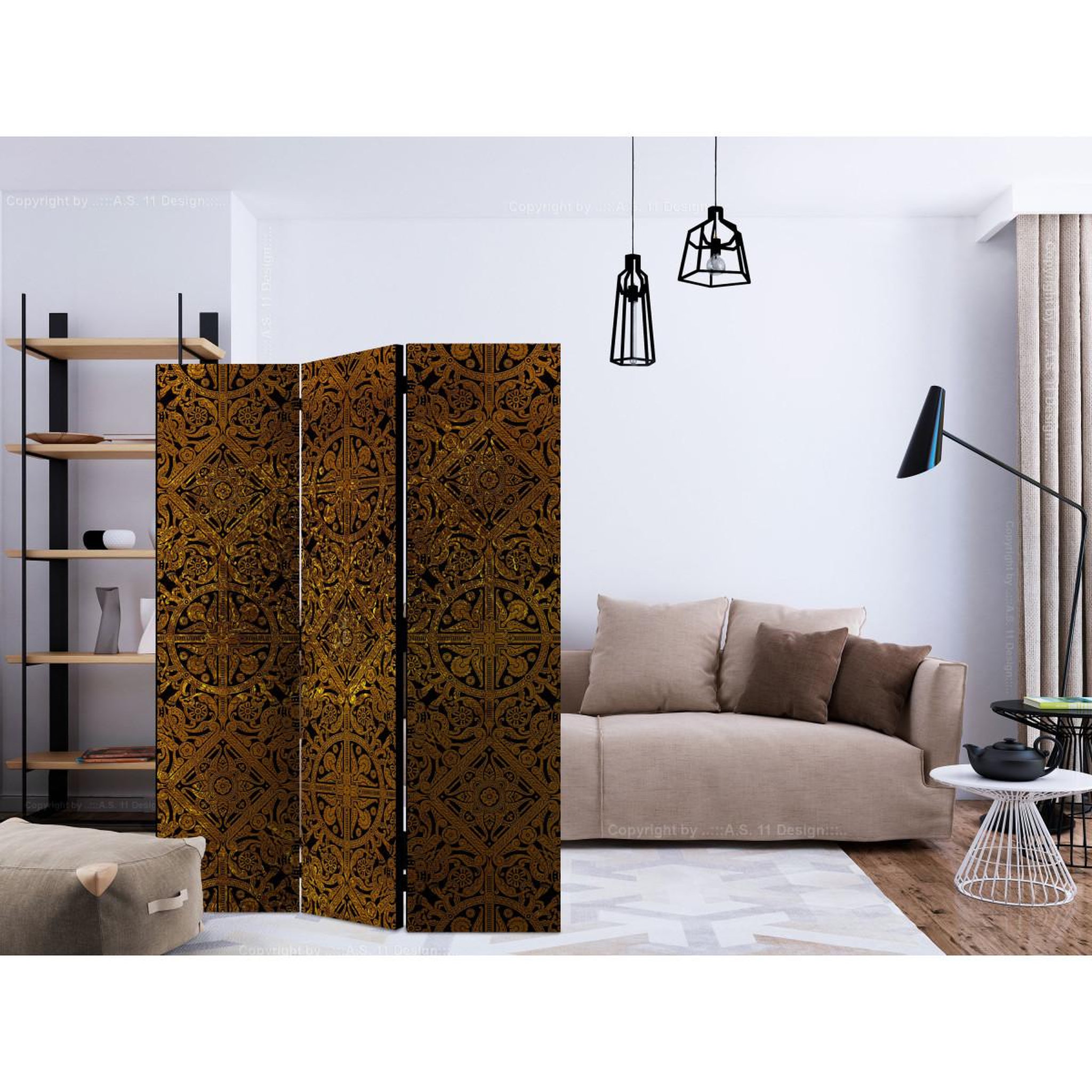 Voir la diapositive 2 : Paris Prix Paravent 3 volets  celtic treasure  135x172cm