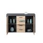 Voir la diapositive 8 : Commode meuble de rangement 2 porte 4 tiroirs L134cm BETO