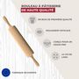 Voir la diapositive 2 : ZENKER Rouleau à pâtisserie en bois 25 cm Fackelmann Wood Edition