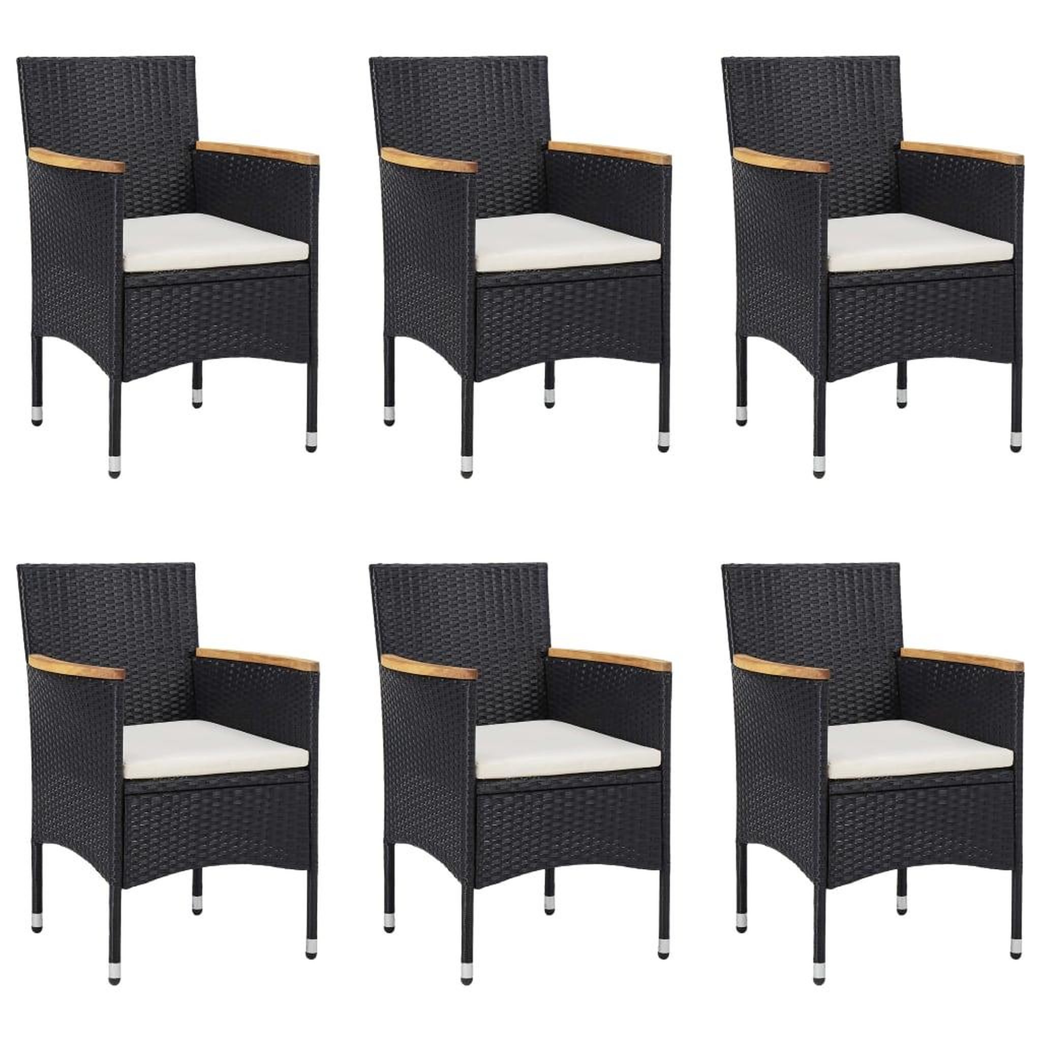 Voir la diapositive 3 : VIDAXL Ensemble a manger de jardin 7 pcs Resine tressee Noir