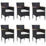 Voir la diapositive 3 : VIDAXL Ensemble a manger de jardin 7 pcs Resine tressee Noir