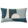 Voir la diapositive 1 : ATMOSPHERA Housse de Coussin  Géo  30x50cm Bleu & Vert