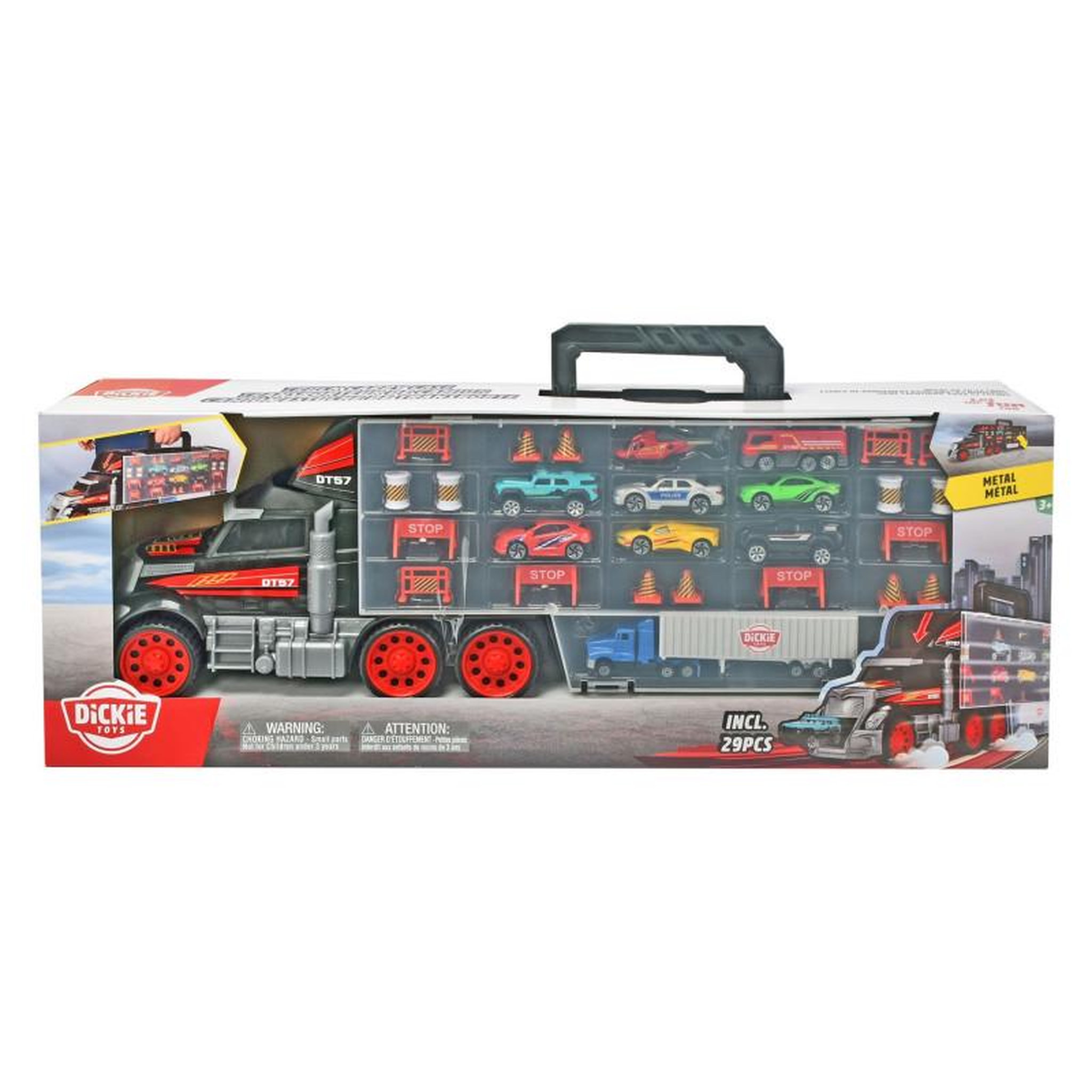 Voir la diapositive 2 : Dickie Dickie Truck/Storage Case with Cars 203749023