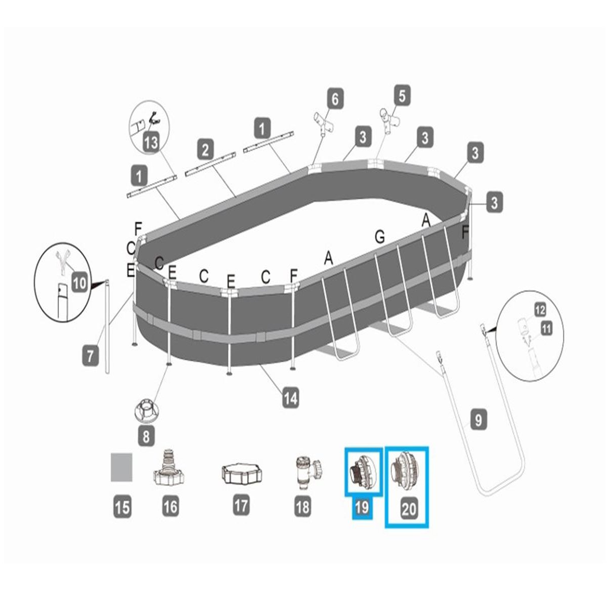Voir la diapositive 4 : BESTWAY Crépine pour piscines tubulaires et autoportées - Bestway