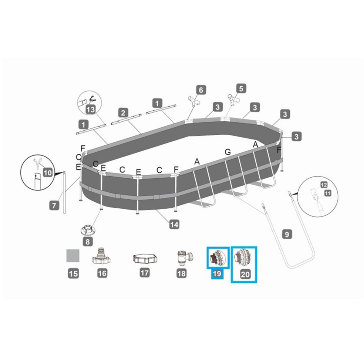 BESTWAY Crépine pour piscines tubulaires et autoportées - Bestway