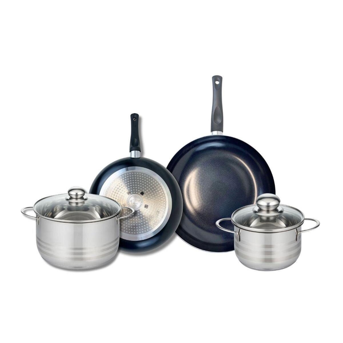 ELO Ensemble de 2 Poêles de cuisson 24 et 28 cm et 2 faitouts 16 et 20 cm Elo Prima Brillant