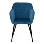 Voir la diapositive 3 : ID MARKET Lot de 2 chaises de salle à manger, fauteuils de table MADY en velours bleu canard