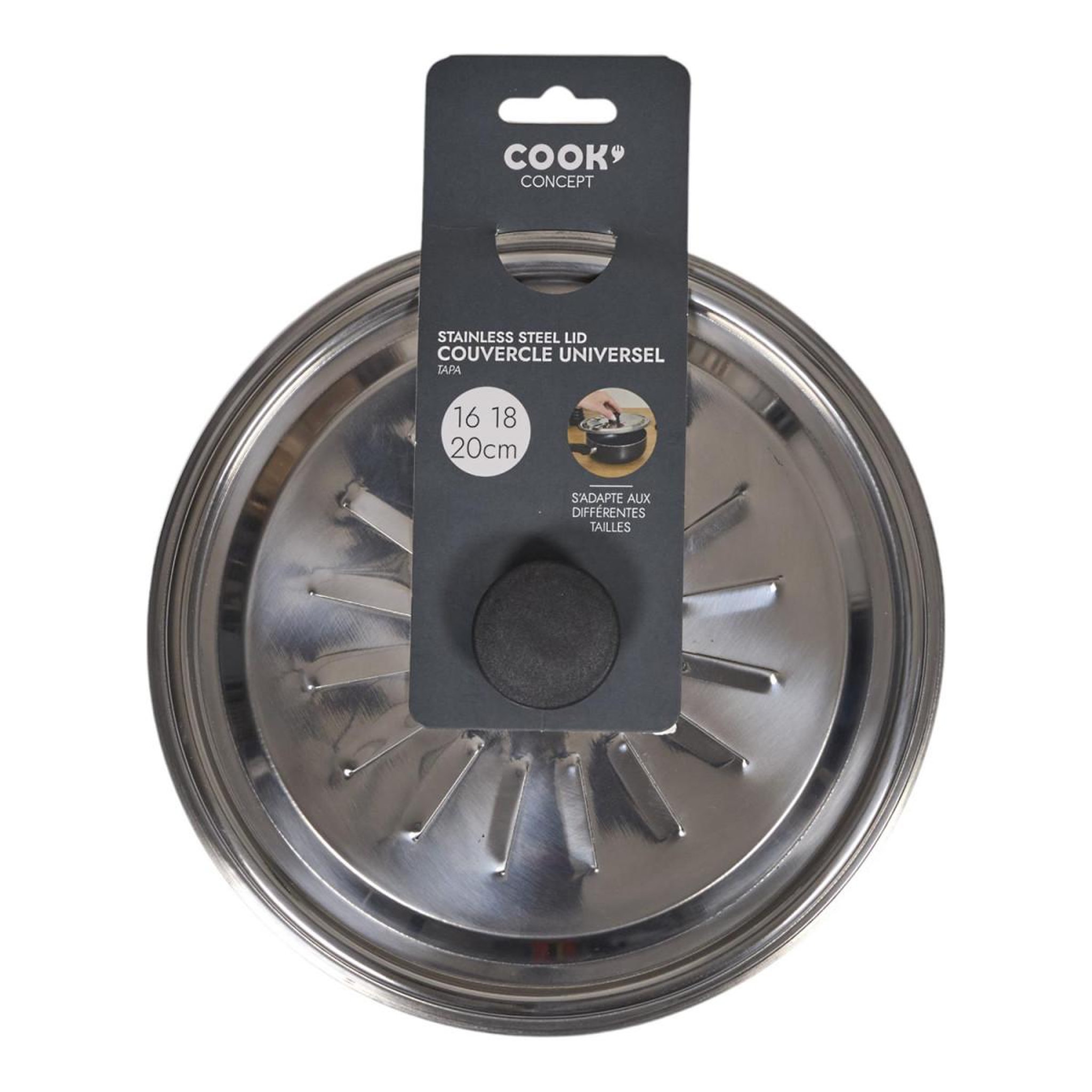 Voir la diapositive 5 : COOK CONCEPT Couvercle de Cuisson en Inox  Universel  20cm Argent