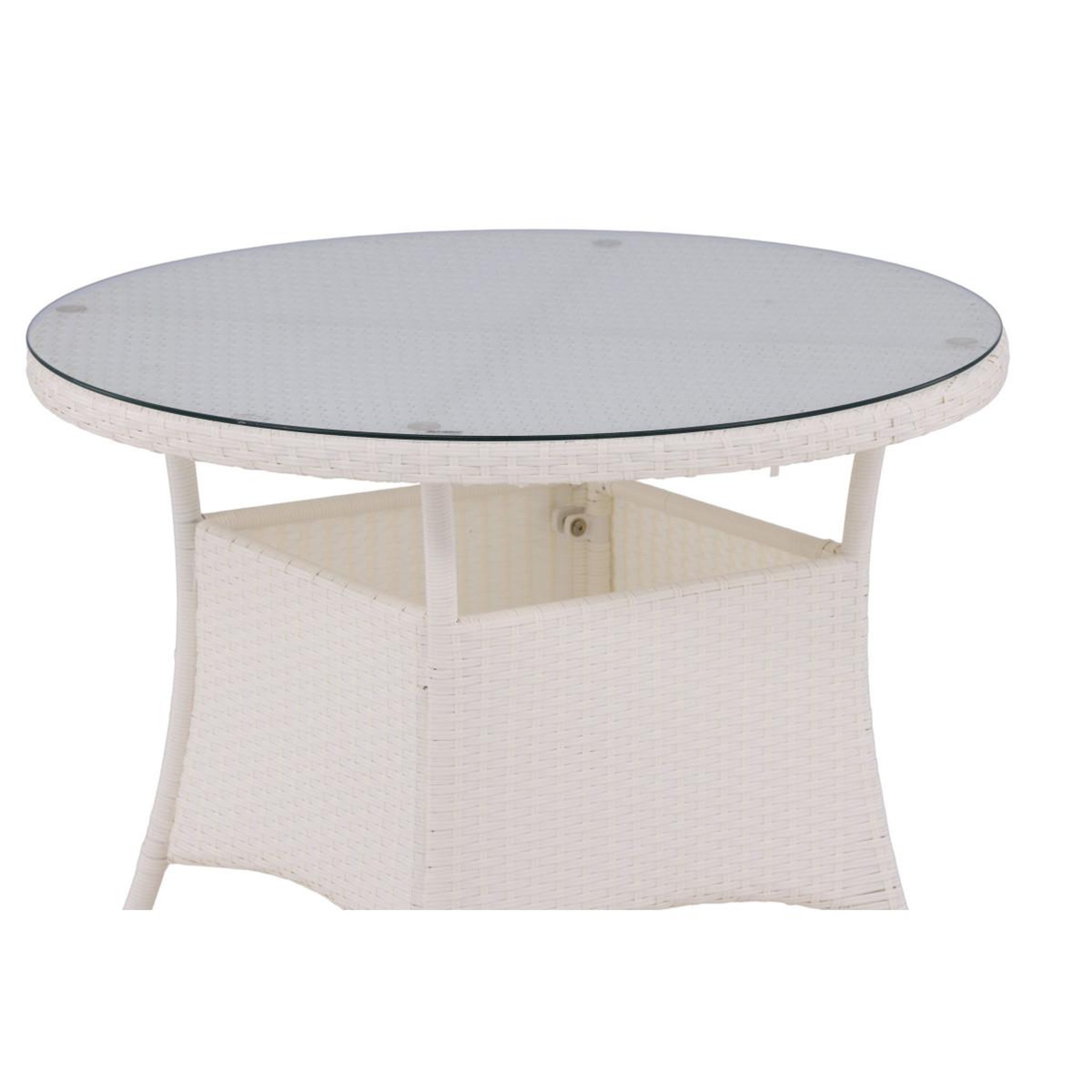 Voir la diapositive 4 : Paris Prix Table de Jardin Ronde  Volta  90cm Blanc