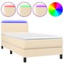 Voir la diapositive 2 : VIDAXL Sommier a lattes de lit avec matelas LED Creme 80x200cm Tissu