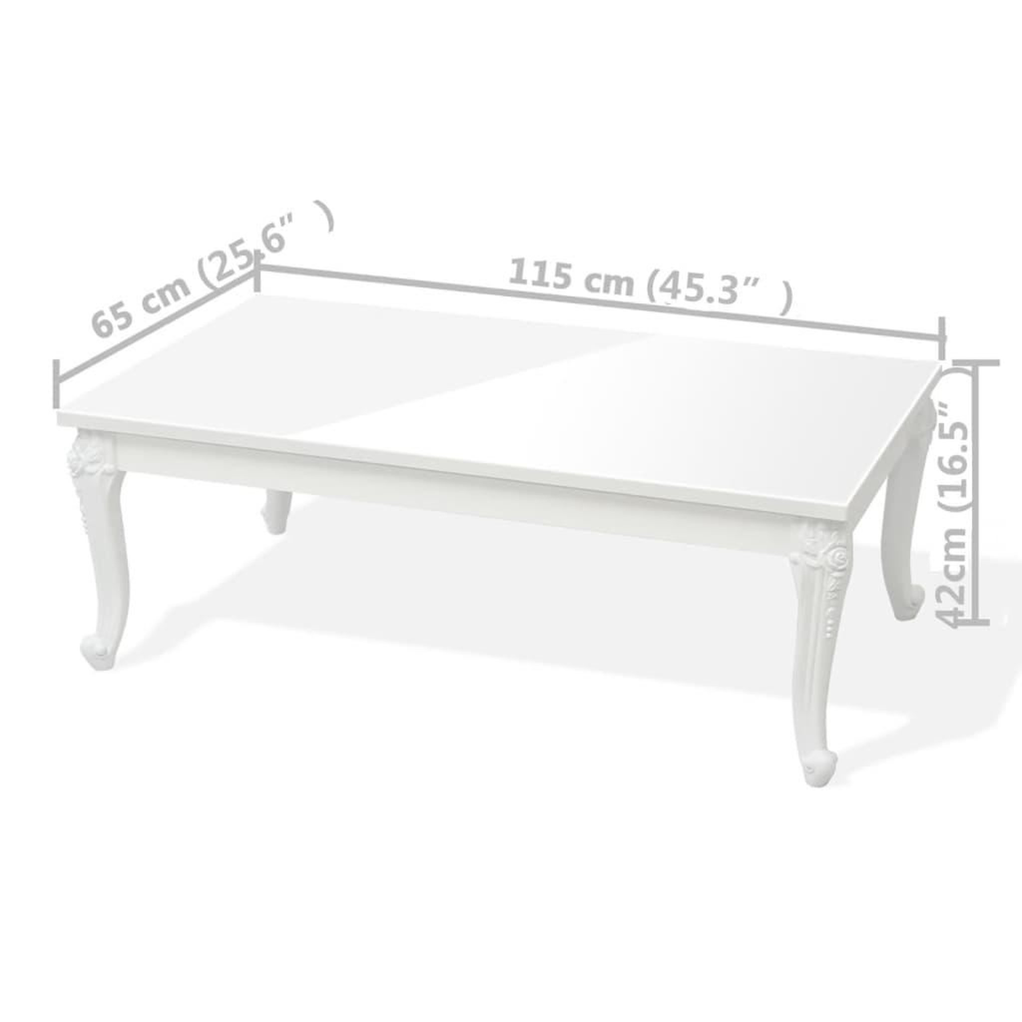 Voir la diapositive 6 : VIDAXL Table basse 115x65x42 cm Blanc brillant