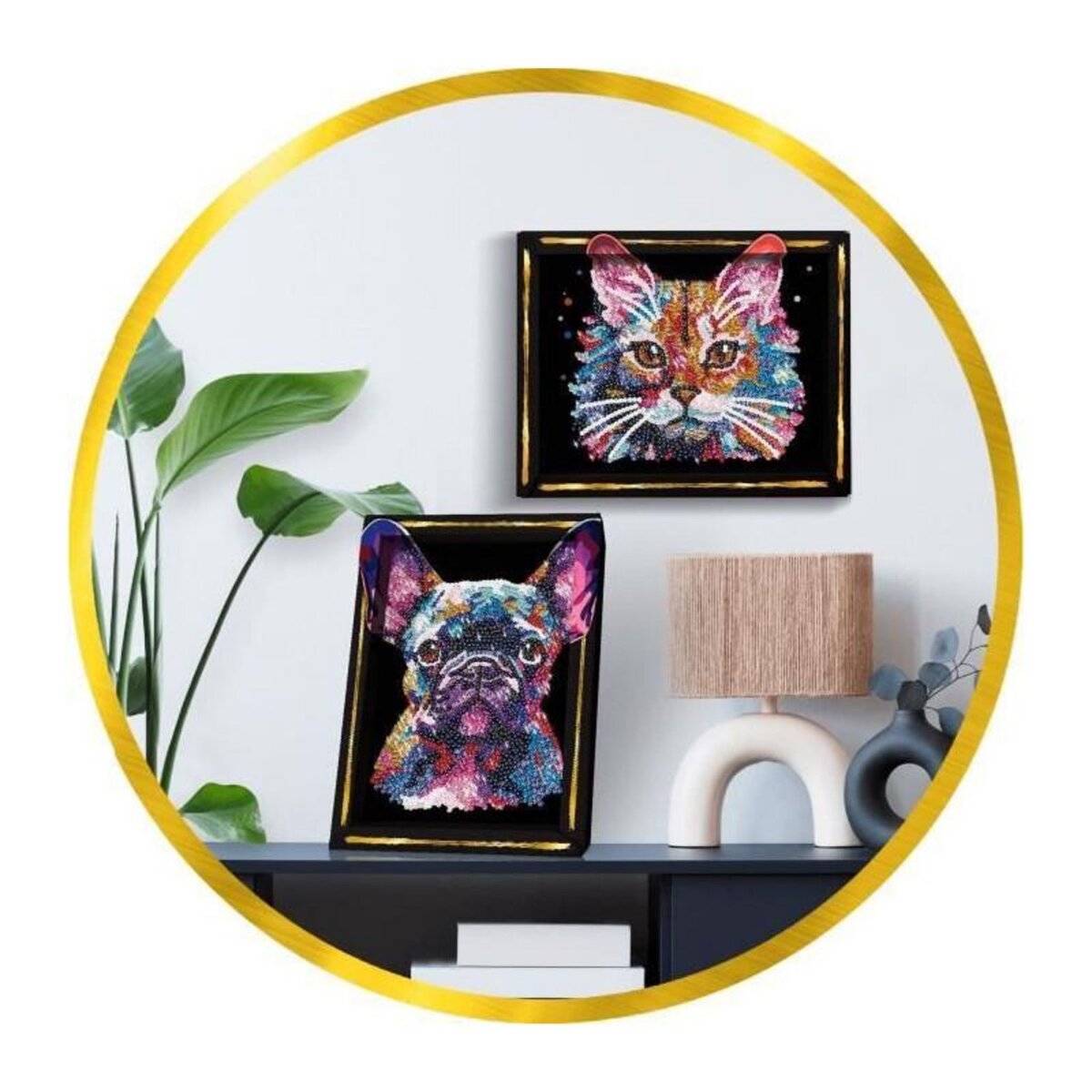 LANSAY Kit loisir créatif - LANSAY - Collection Sequins - Pop art chien - Des 14 ans