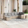 Voir la diapositive 1 : VIDAXL Salon de jardin avec coussins 7pcs melange beige resine tressee