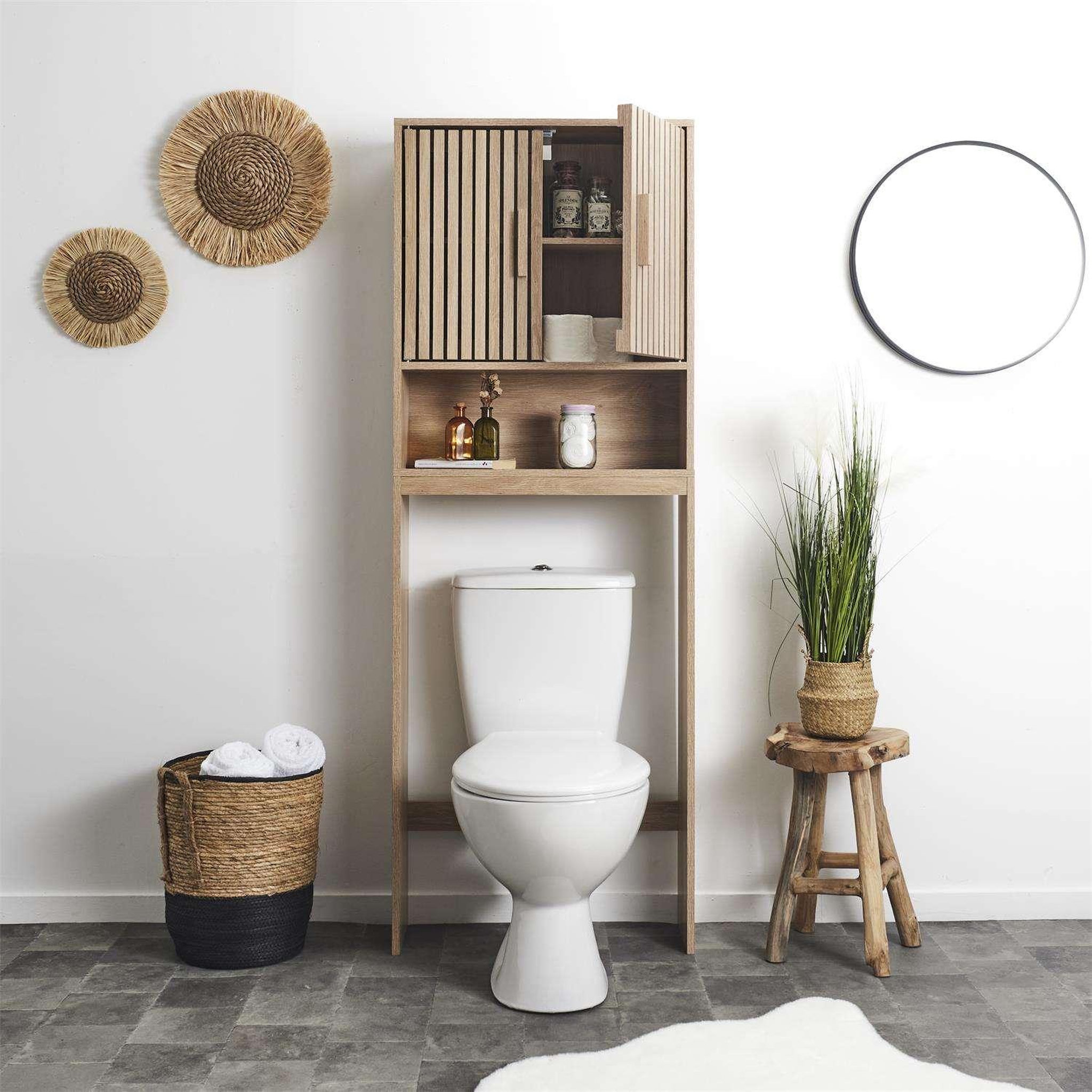Voir la diapositive 2 : The Home Deco Factory Meuble dessus wc saulk en bois - marron