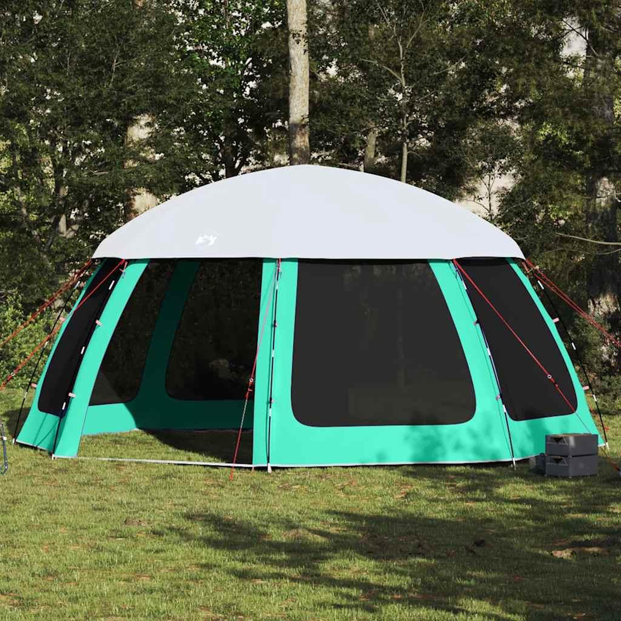VIDAXL Tente piscine toit amovible parois maille vert d'eau 510x510 cm