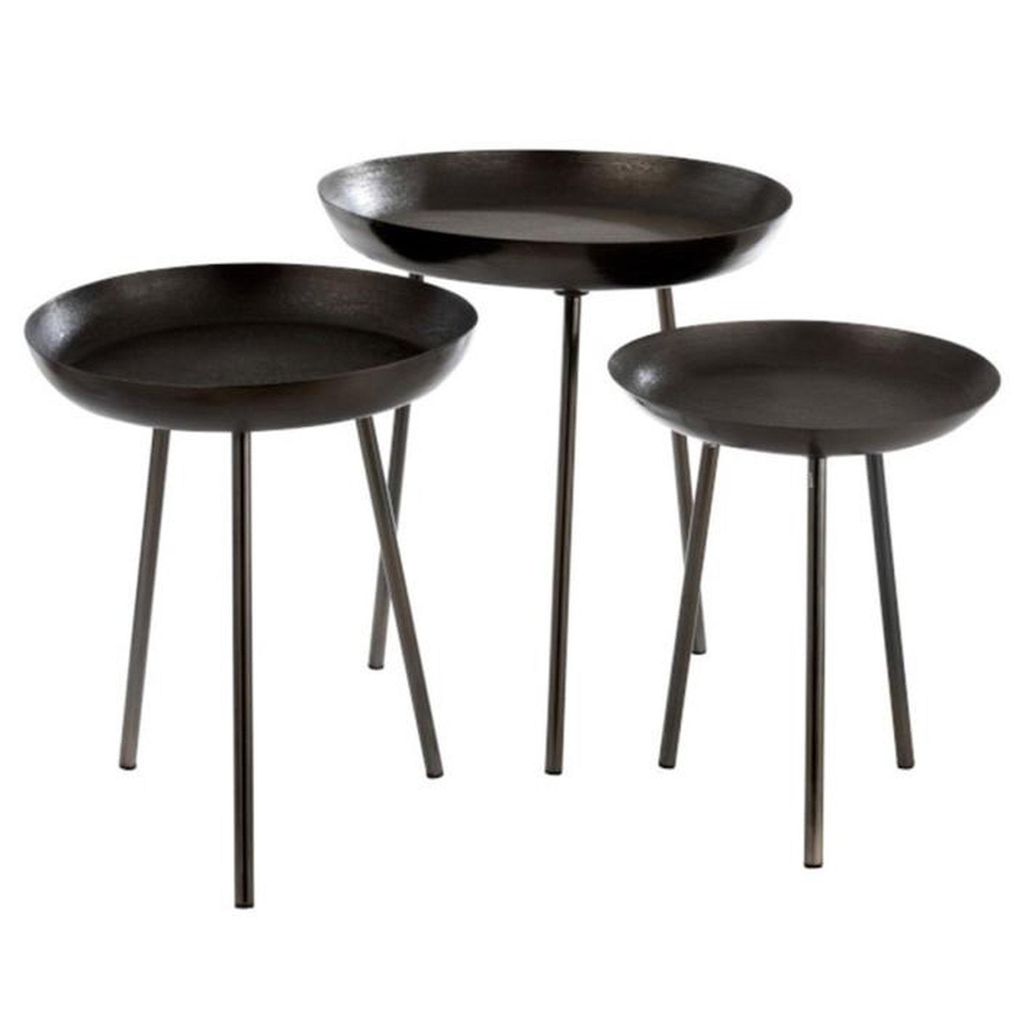 Paris Prix Lot de 3 Tables d'Appoint Rondes  Cario  50cm Gris