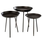 Paris Prix Lot de 3 Tables d'Appoint Rondes  Cario  50cm Gris